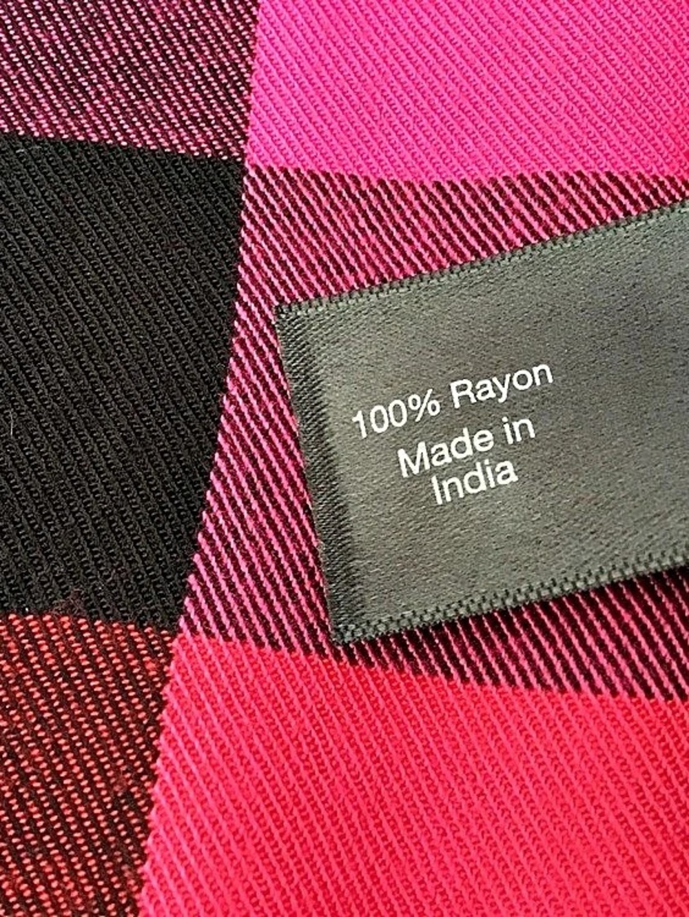 Lane Bryant Plaid Bow Blouse in Pink & Black Size X Like New - Picture 8 of 9